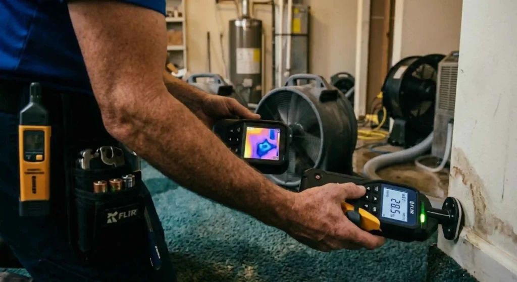 moisture inspection using professional tools